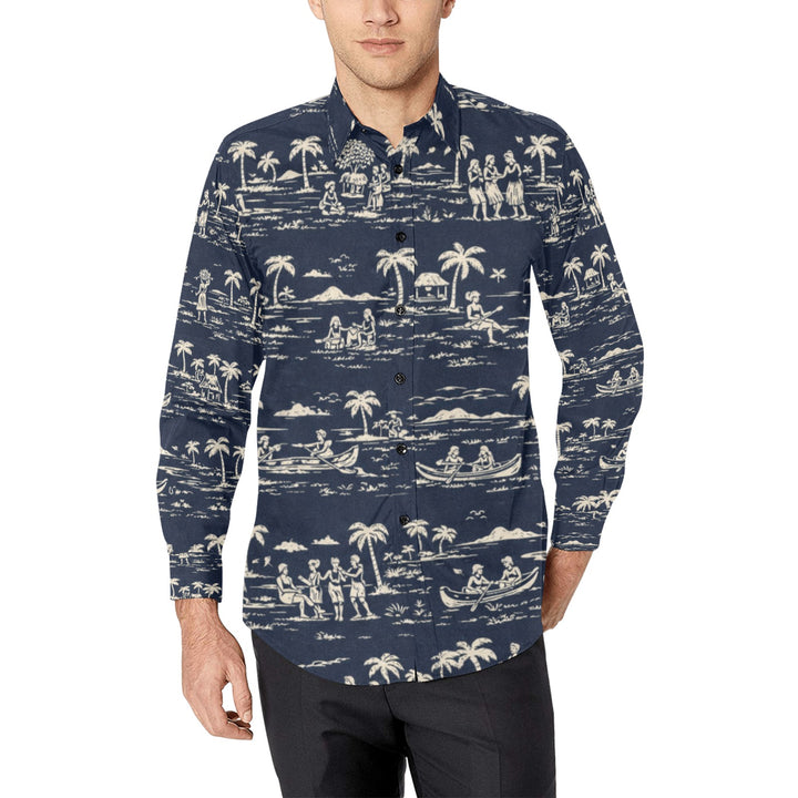Men's All Over Print Long Sleeve Shirt(Without Pocket)(T61)