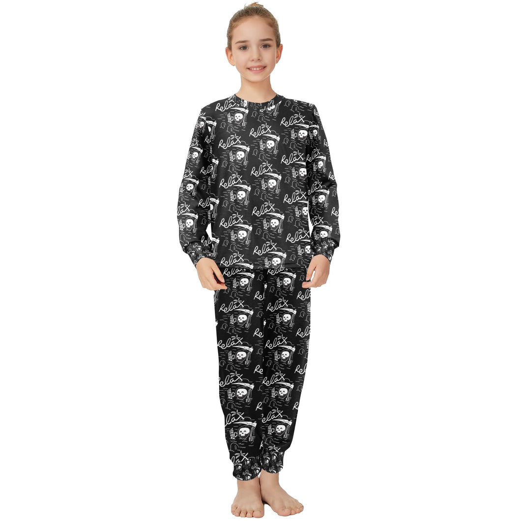 Big Girls' Crew Neck Long Pajama Set