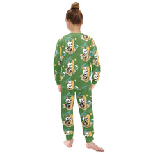 Load image into Gallery viewer, Little Girls&#39; Crew Neck Long Pajama Set
