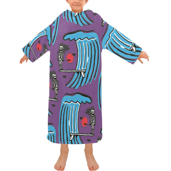 Blanket Robe with Sleeves for Kids