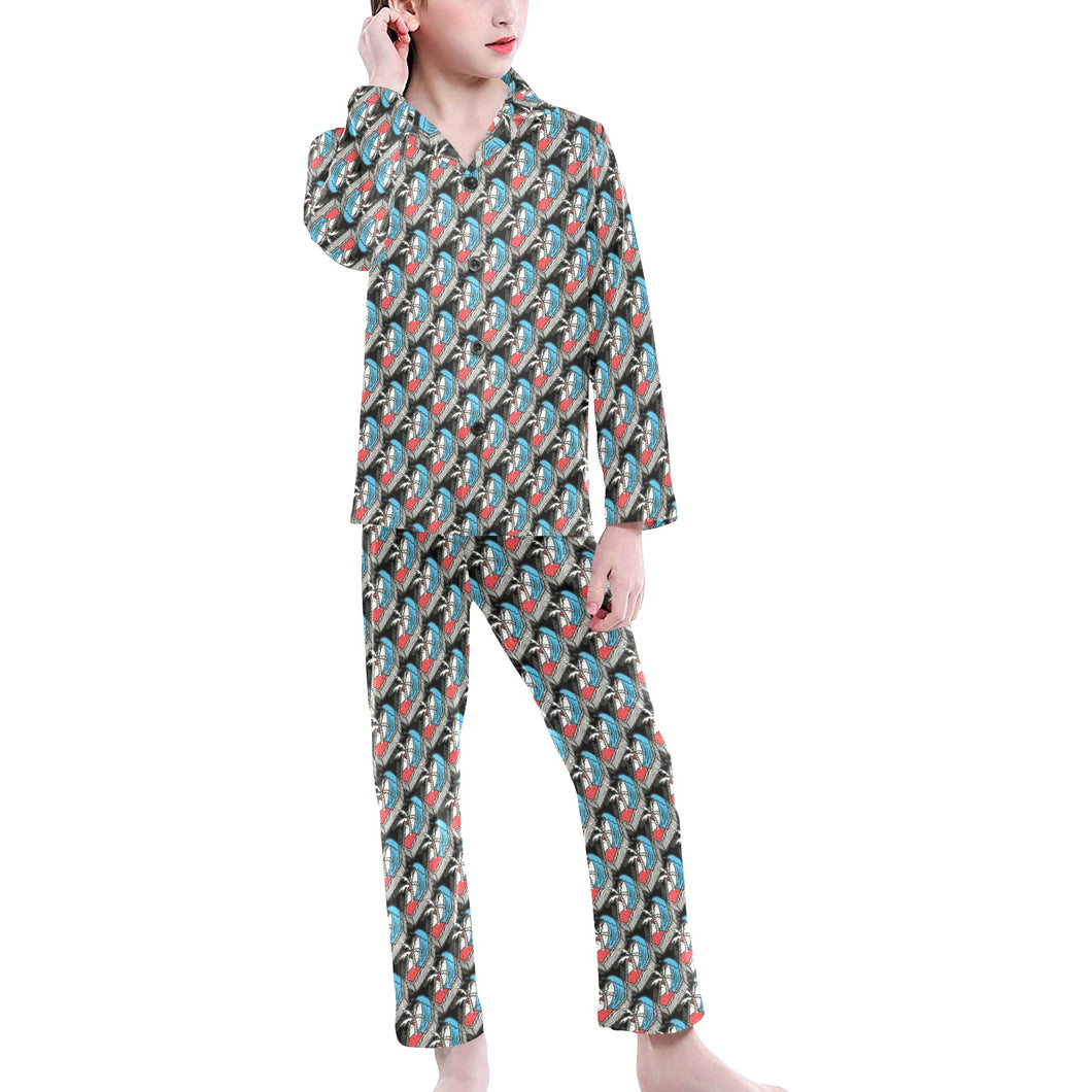 Big Girls' V-Neck Long Pajama Set