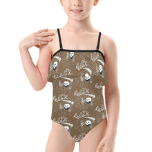 Load image into Gallery viewer, Kids&#39; Spaghetti Strap Ruffle Swimsuit
