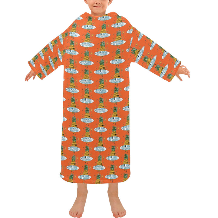 Blanket Robe with Sleeves for Kids