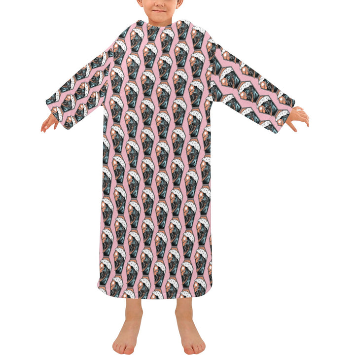 Blanket Robe with Sleeves for Kids