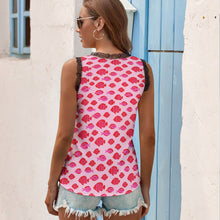 Load image into Gallery viewer, Black Chrysanthemum Women&#39;s V-Neck Sleeveless Top

