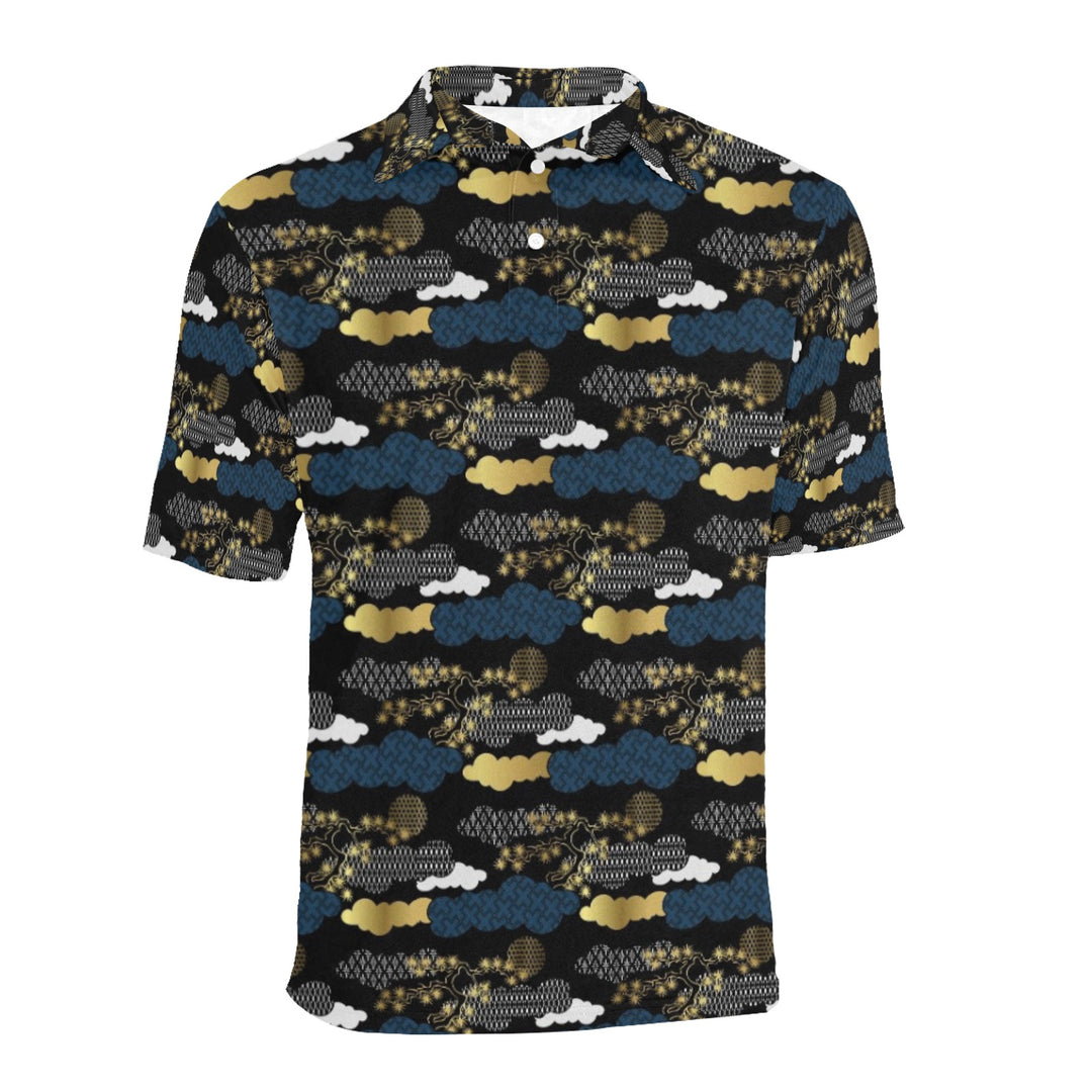 Men's All Over Print Polo Shirt (T55)
