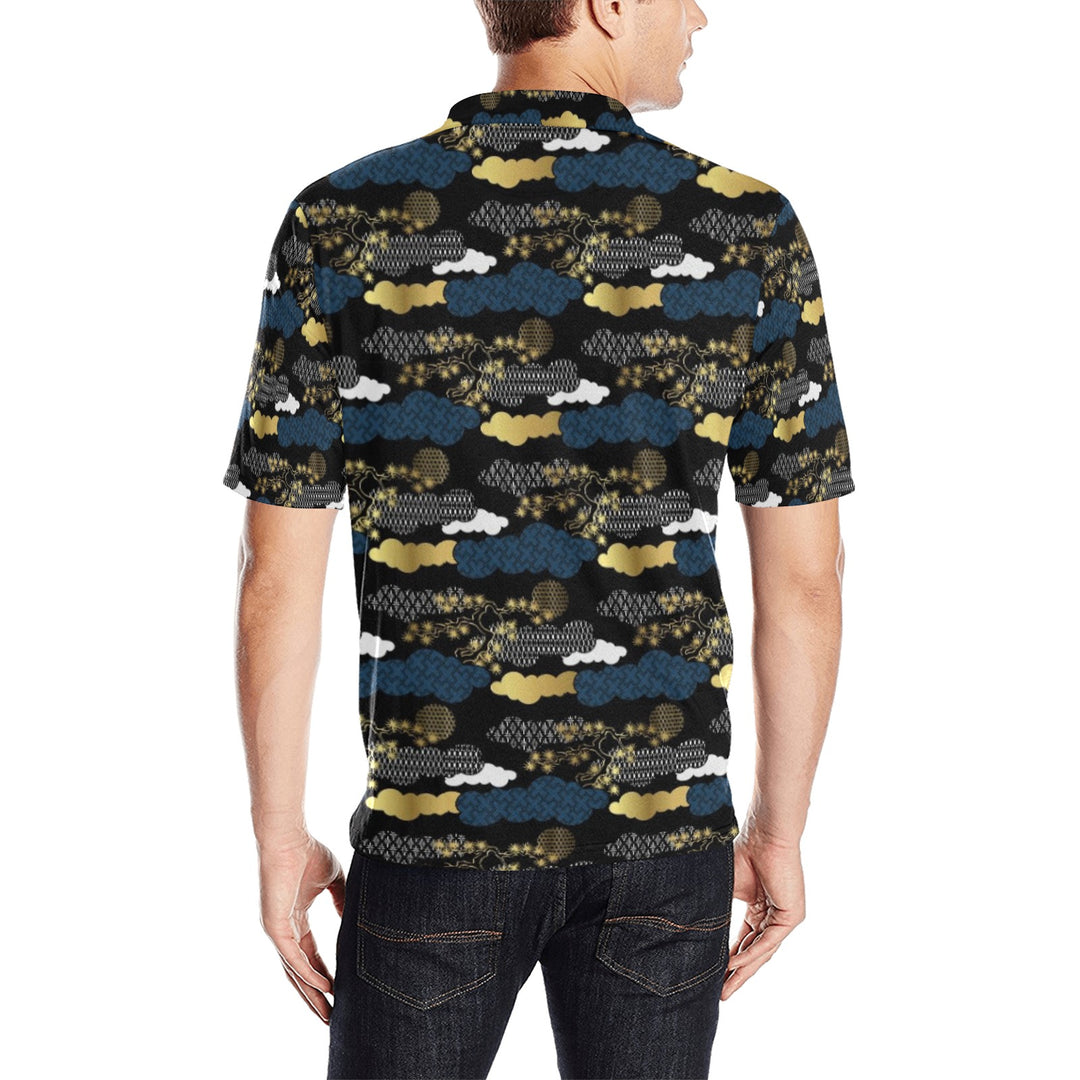 Men's All Over Print Polo Shirt (T55)