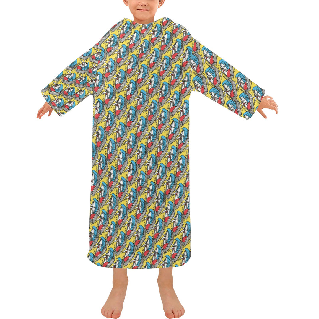 Blanket Robe with Sleeves for Kids