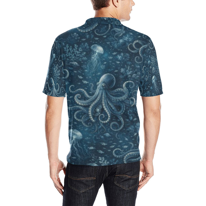 Men's All Over Print Polo Shirt (T55)