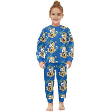 Load image into Gallery viewer, Little Girls&#39; Crew Neck Long Pajama Set
