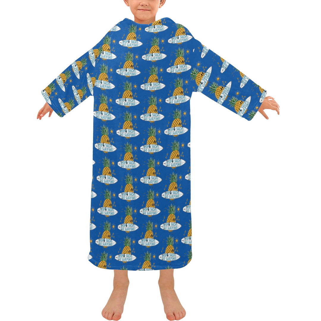Blanket Robe with Sleeves for Kids