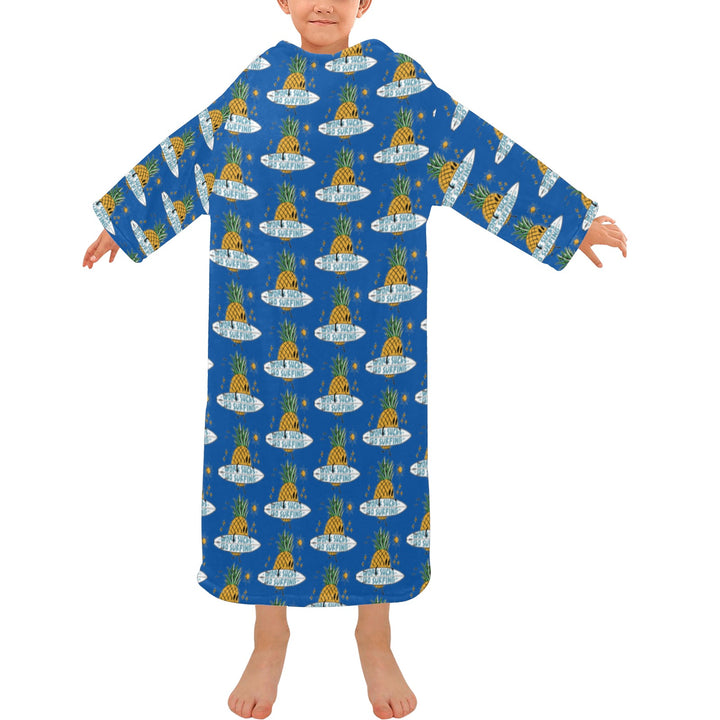 Blanket Robe with Sleeves for Kids