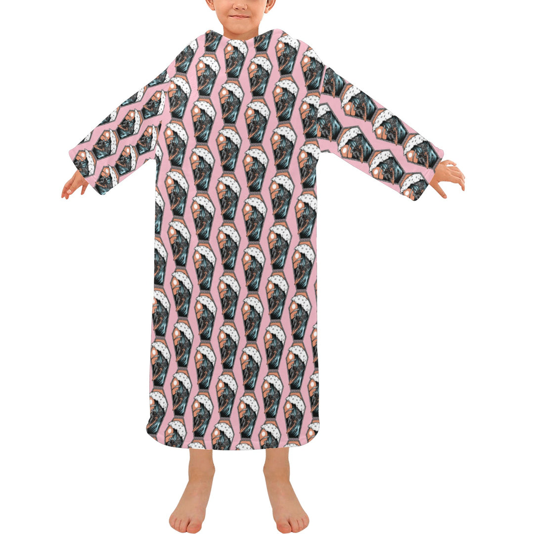 Blanket Robe with Sleeves for Kids