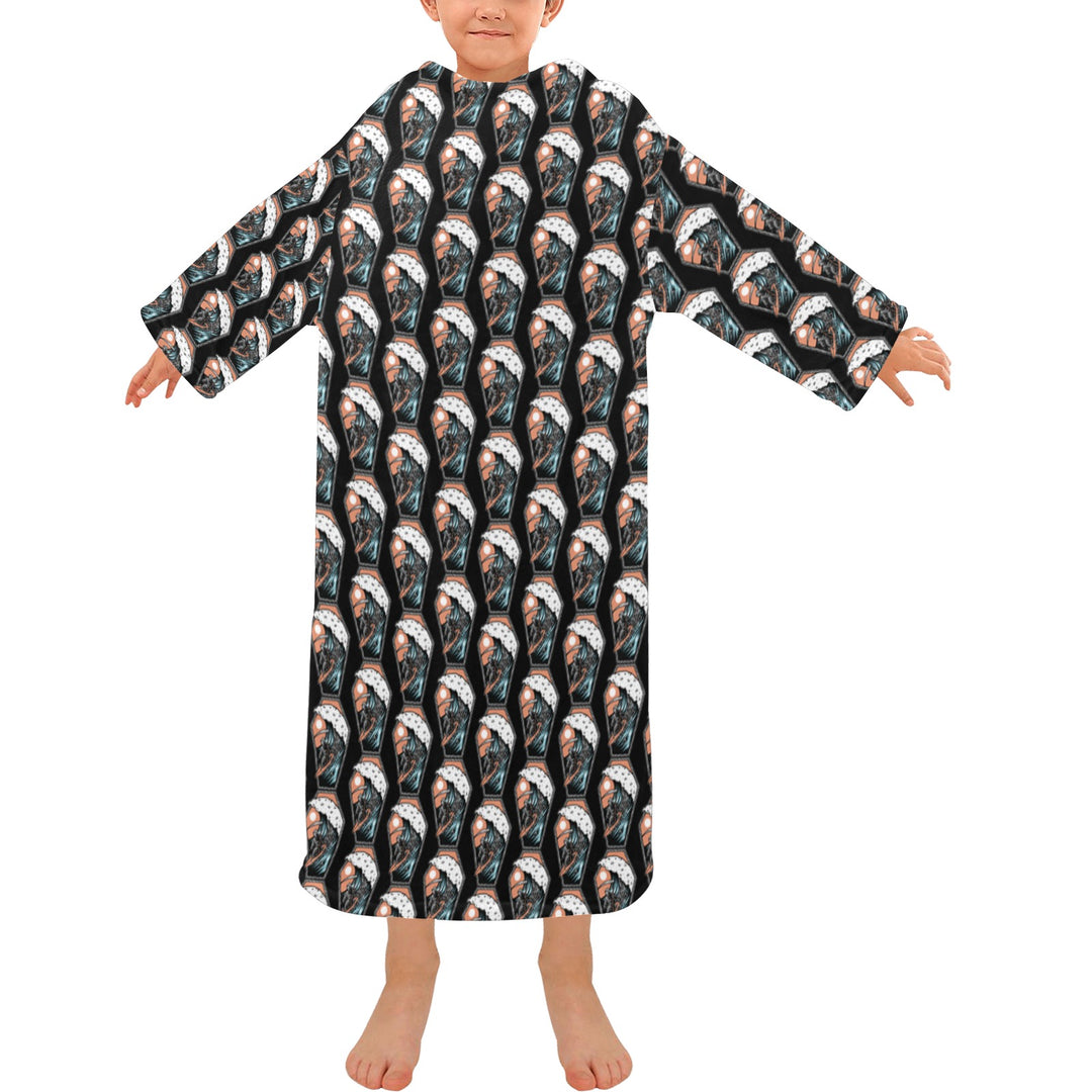 Blanket Robe with Sleeves for Kids
