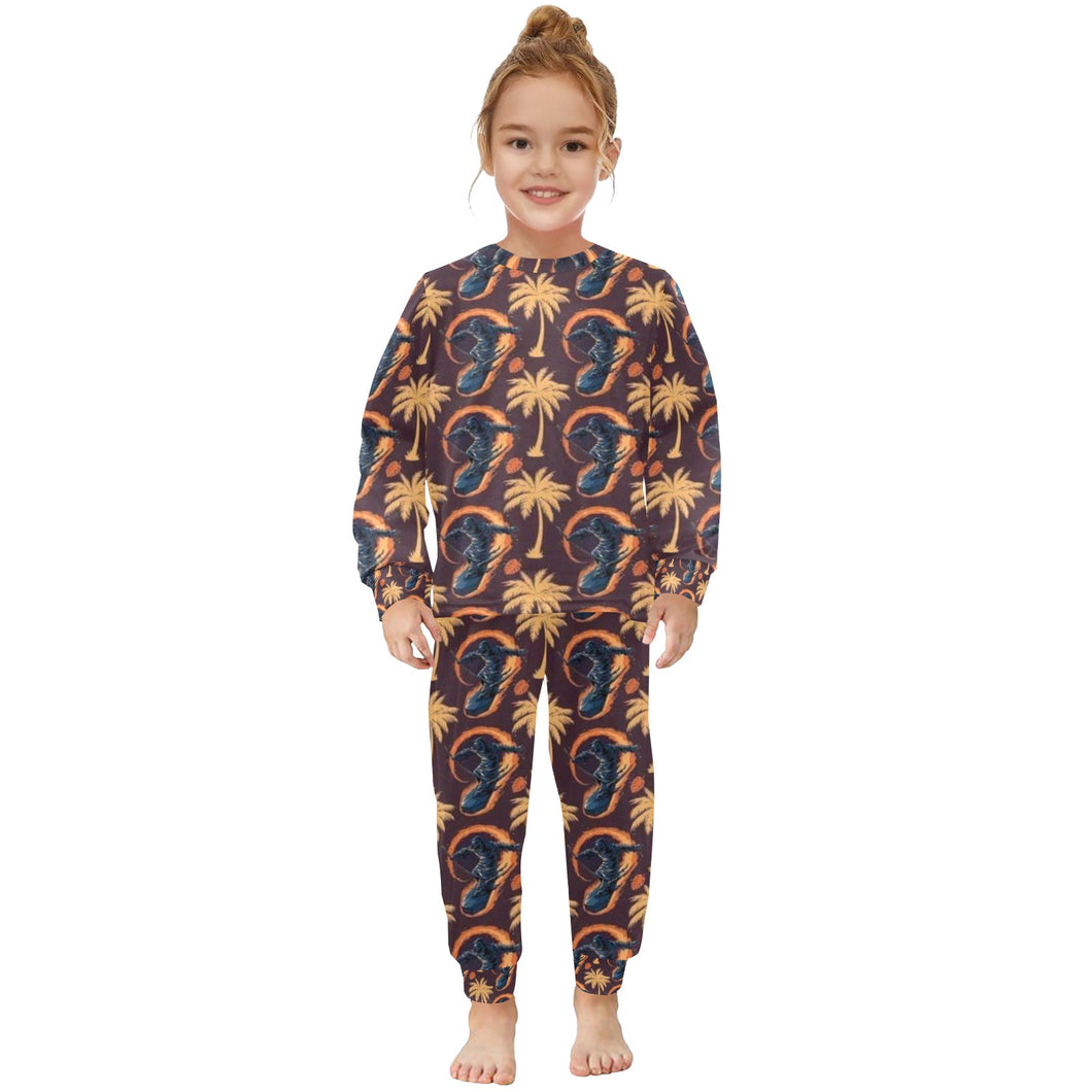 Little Girls' Crew Neck Long Pajama Set