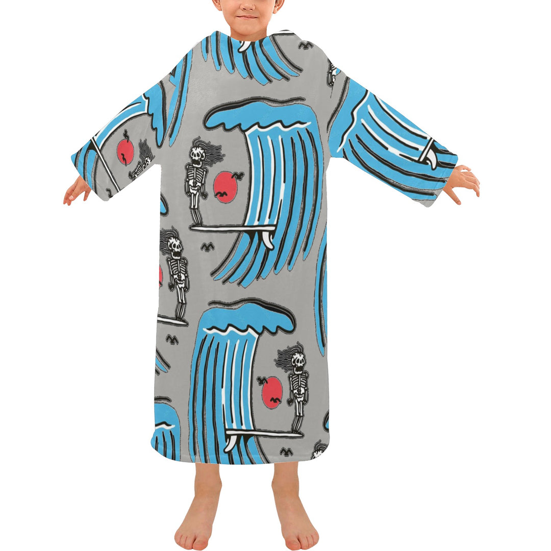 Blanket Robe with Sleeves for Kids