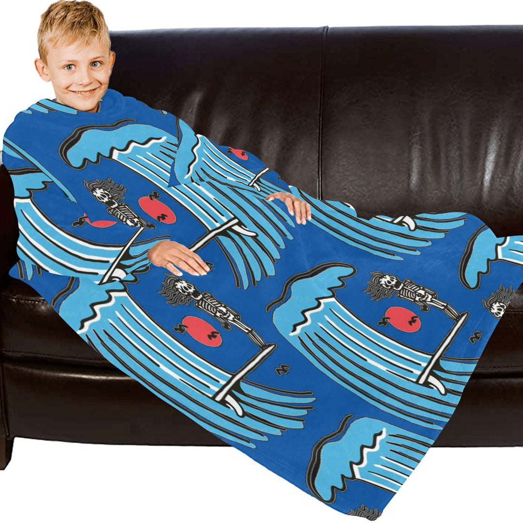 Blanket Robe with Sleeves for Kids
