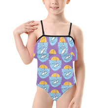 Load image into Gallery viewer, Kids&#39; Spaghetti Strap Ruffle Swimsuit
