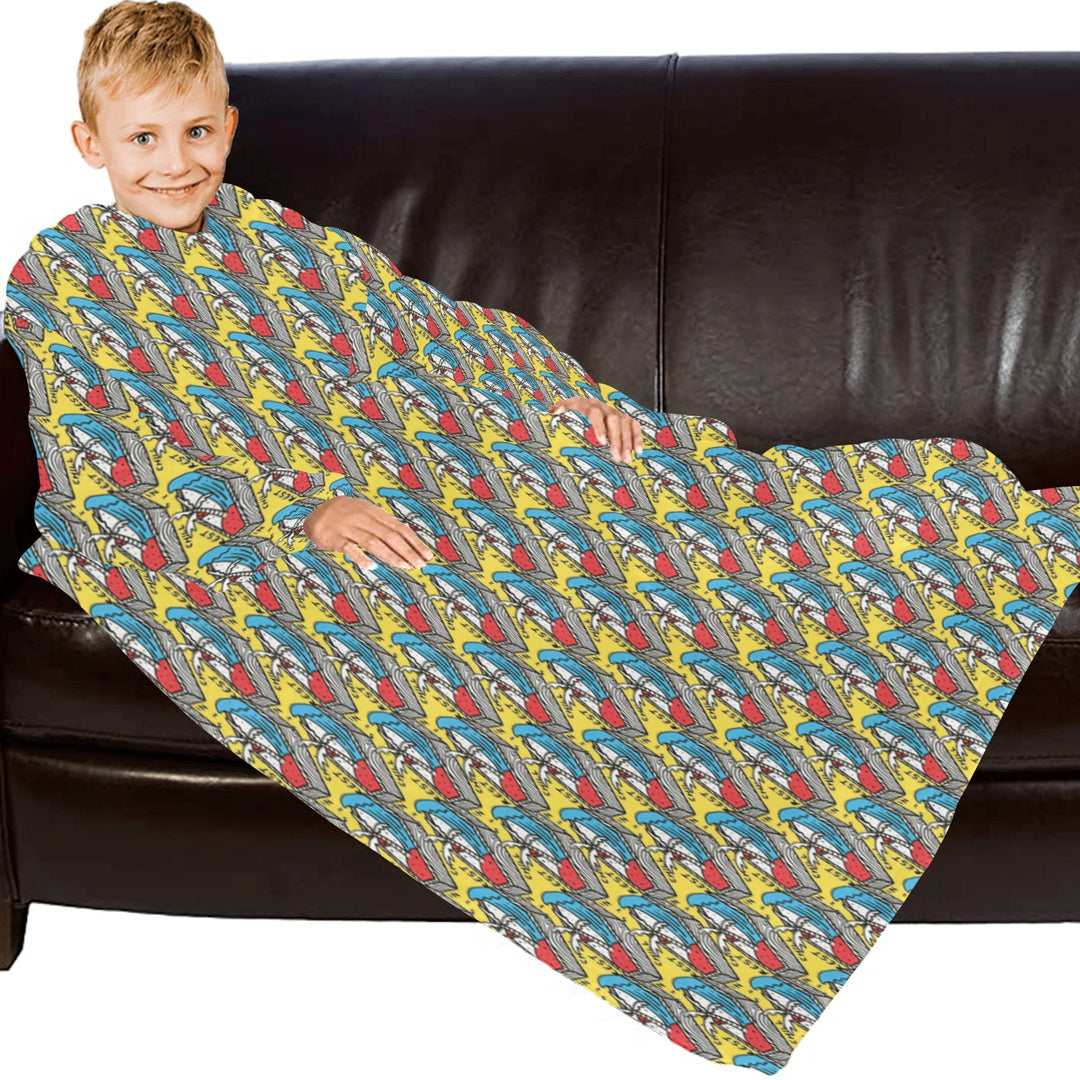 Blanket Robe with Sleeves for Kids