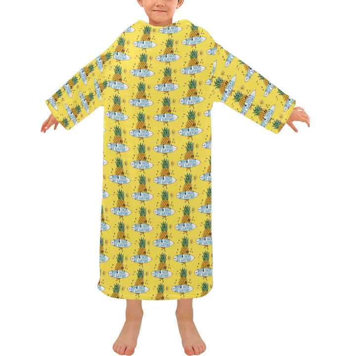 Blanket Robe with Sleeves for Kids
