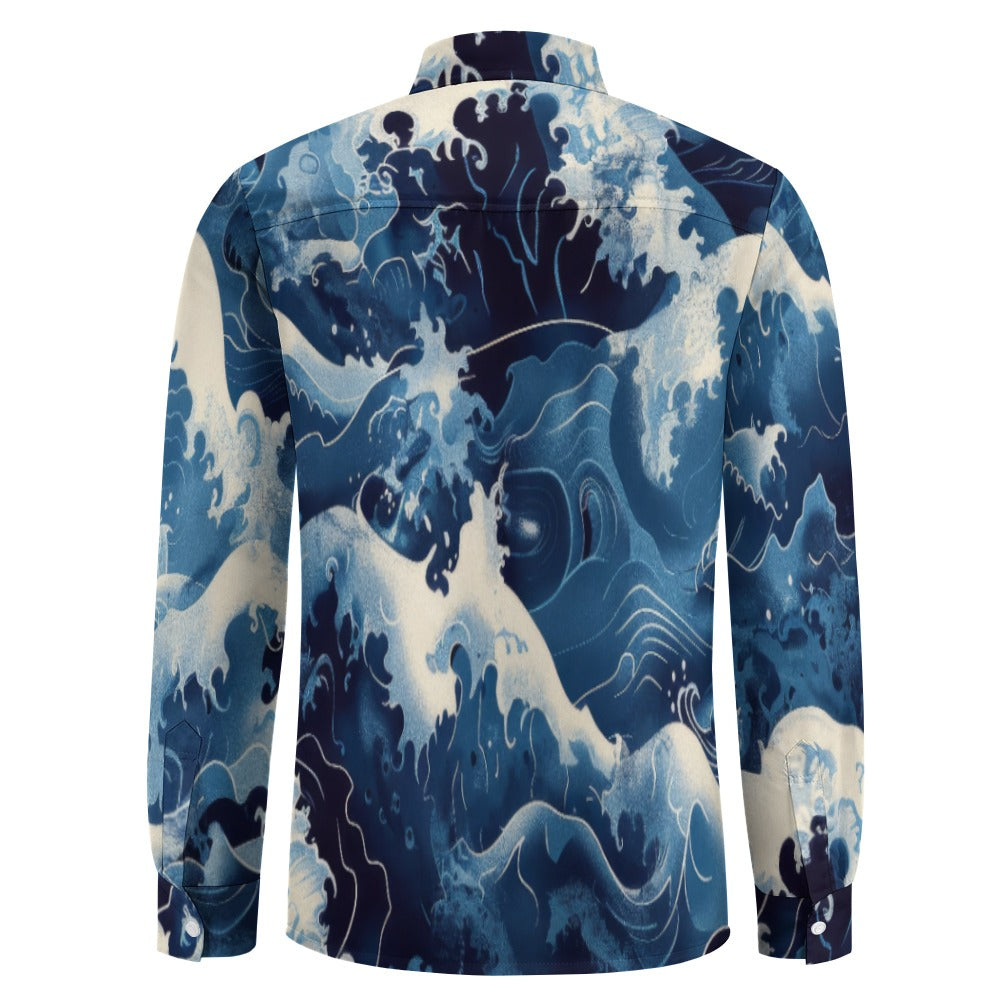 Casual One Pocket Long Sleeve Shirt