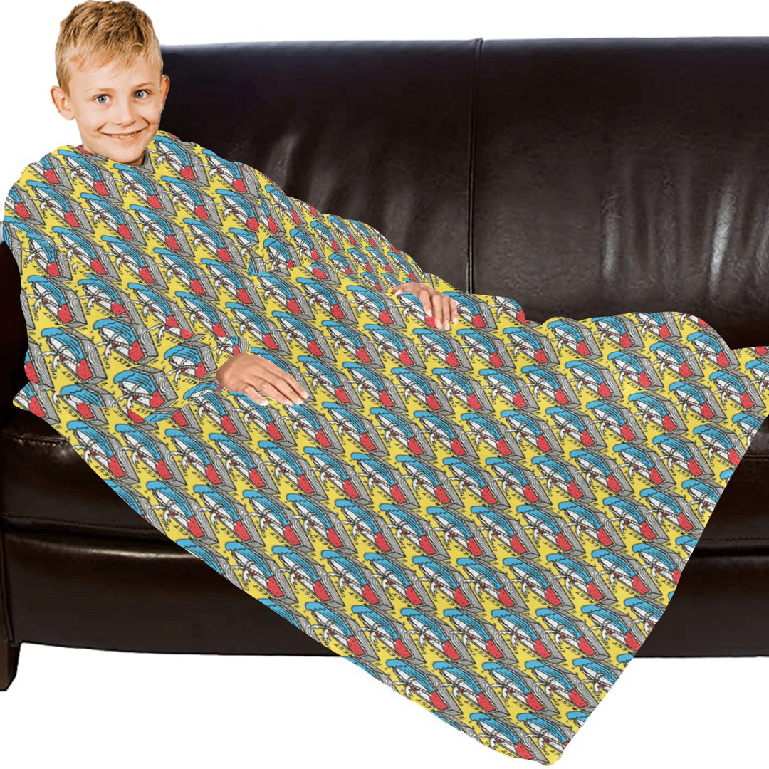 Blanket Robe with Sleeves for Kids