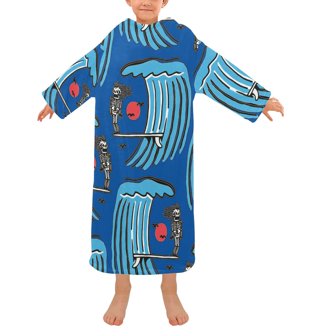 Blanket Robe with Sleeves for Kids