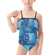 Load image into Gallery viewer, Kids&#39; Spaghetti Strap Ruffle Swimsuit
