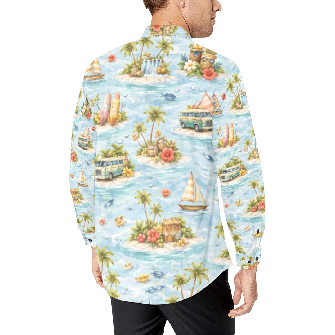 Men's All Over Print Long Sleeve Shirt(Without Pocket)(T61)