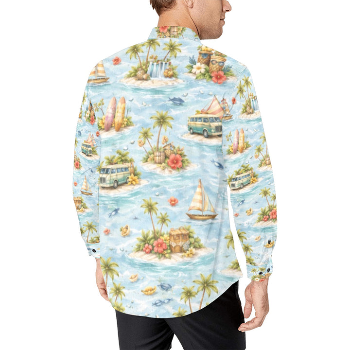 Men's All Over Print Long Sleeve Shirt(Without Pocket)(T61)