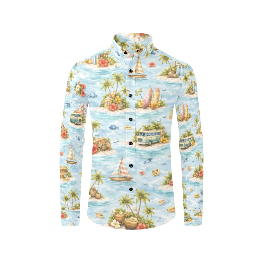 Men's All Over Print Long Sleeve Shirt(Without Pocket)(T61)