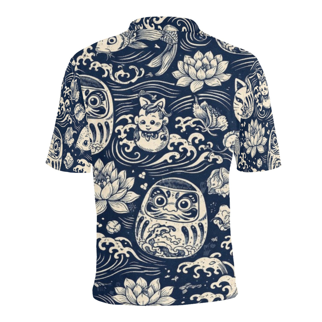 Men's All Over Print Polo Shirt (T55)