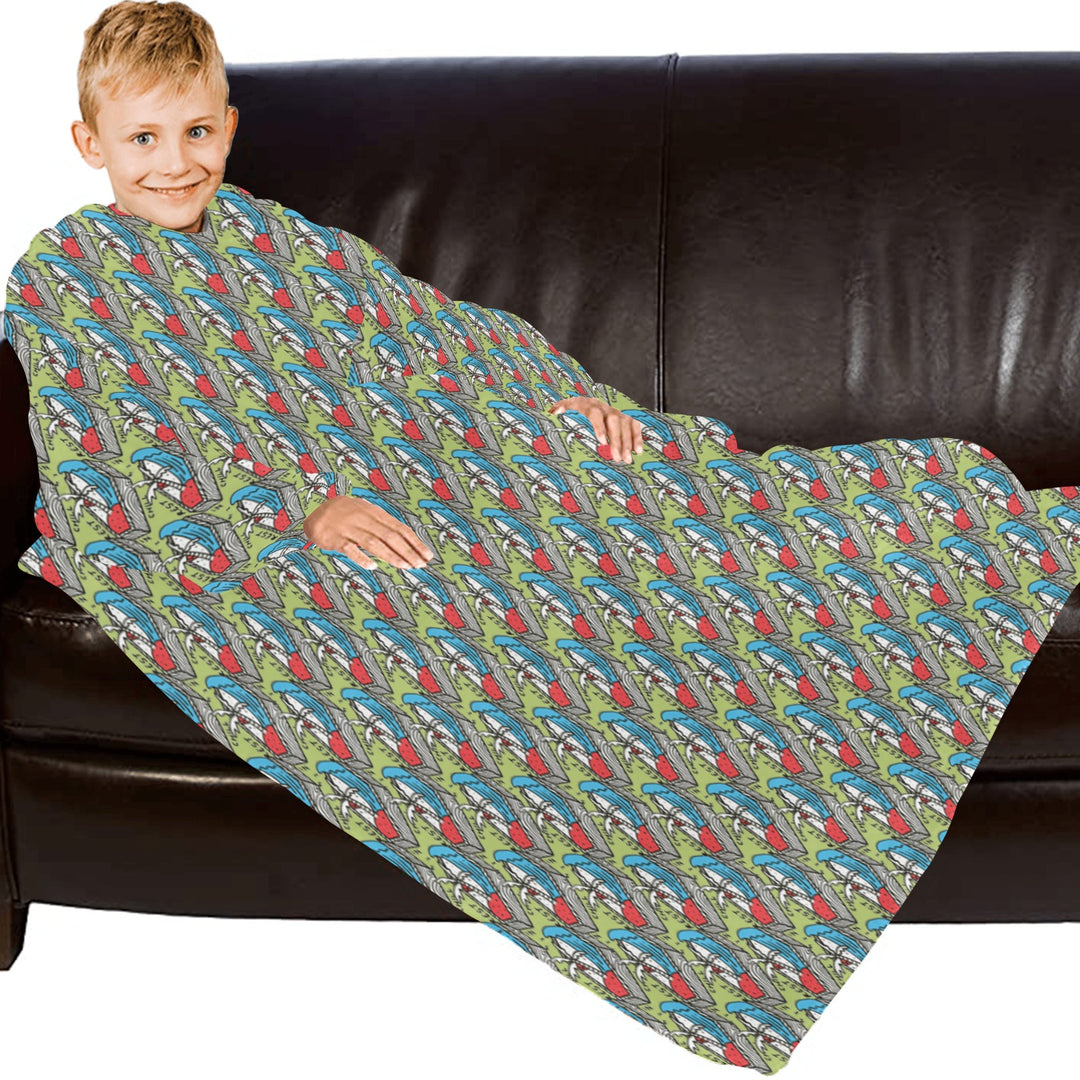 Blanket Robe with Sleeves for Kids