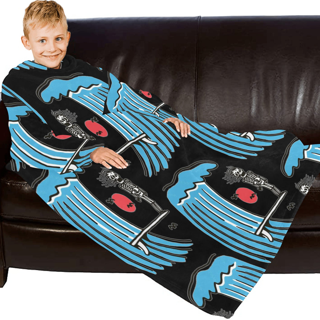 Blanket Robe with Sleeves for Kids