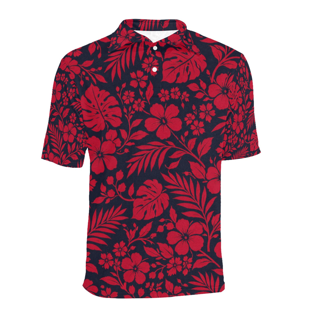 Men's All Over Print Polo Shirt (T55)