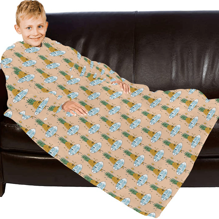 Blanket Robe with Sleeves for Kids