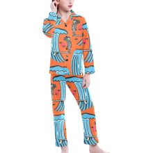 Load image into Gallery viewer, Big Girls&#39; V-Neck Long Pajama Set
