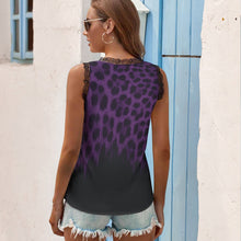 Load image into Gallery viewer, Black Chrysanthemum Women&#39;s V-Neck Sleeveless Top
