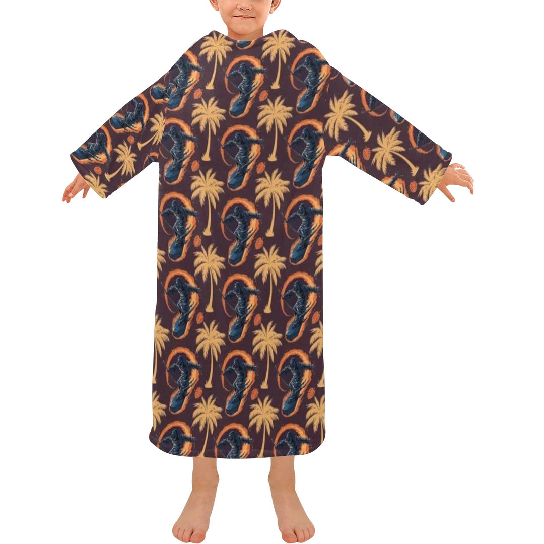 Blanket Robe with Sleeves for Kids