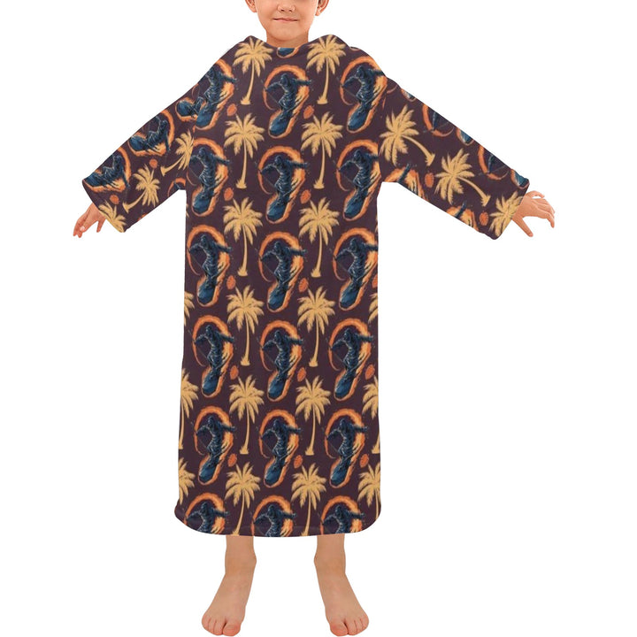 Blanket Robe with Sleeves for Kids