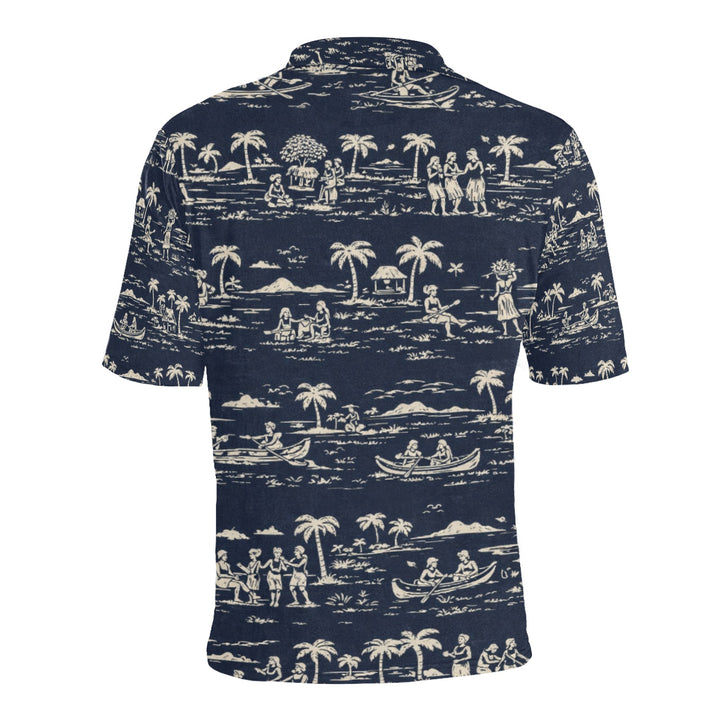 Men's All Over Print Polo Shirt (T55)