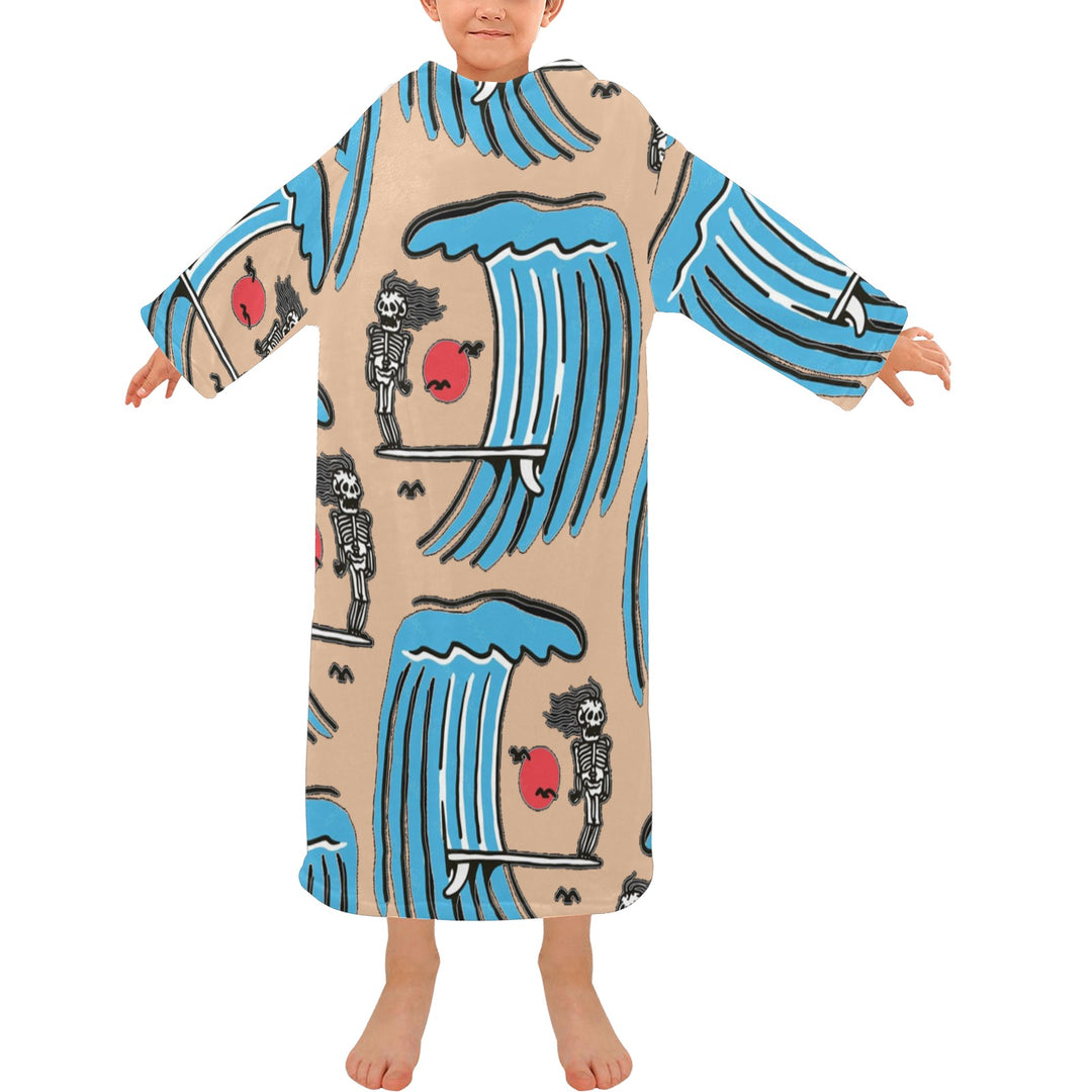Blanket Robe with Sleeves for Kids