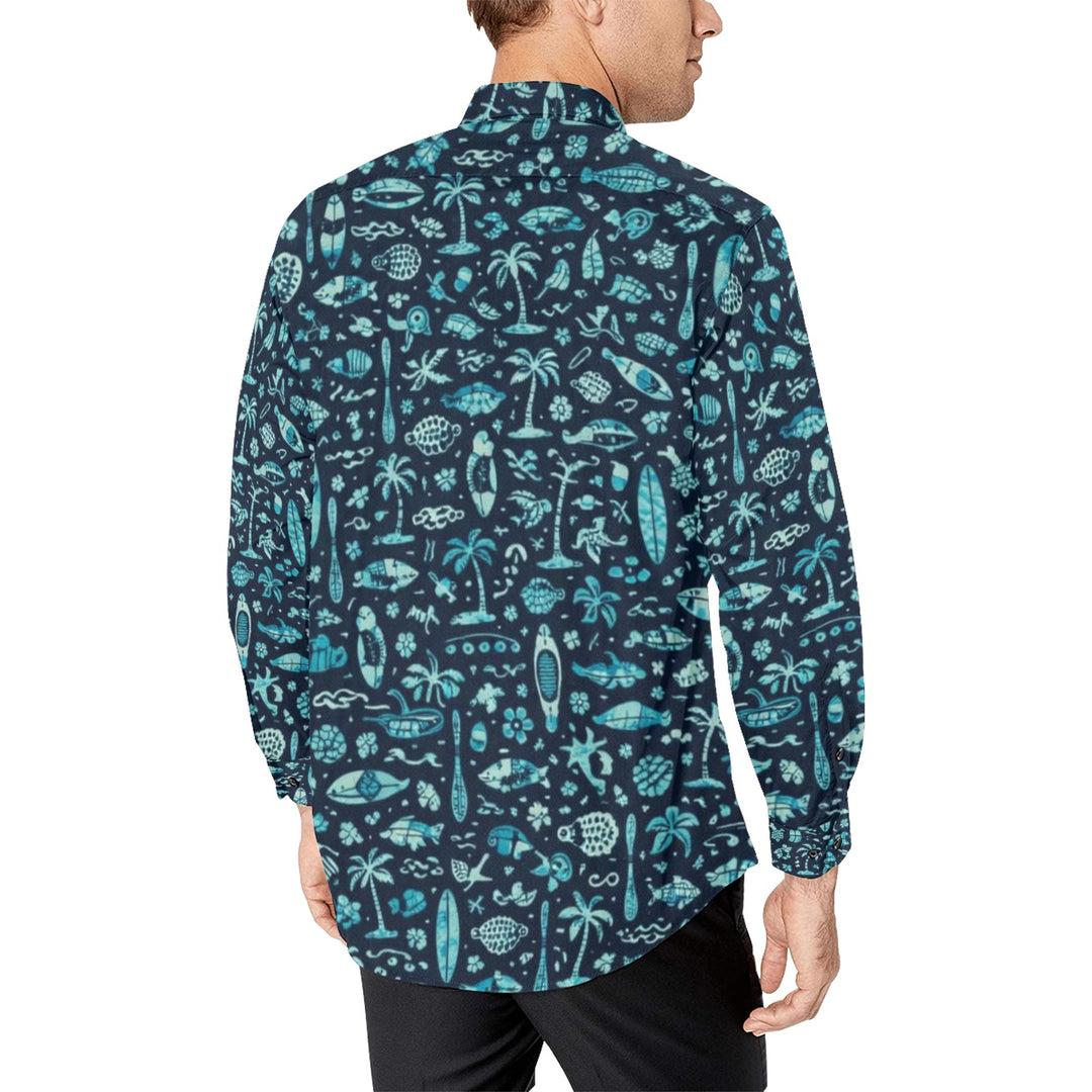 Men's All Over Print Long Sleeve Shirt(Without Pocket)(T61)
