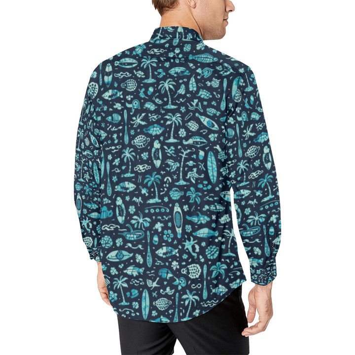 Men's All Over Print Long Sleeve Shirt(Without Pocket)(T61)