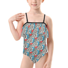 Load image into Gallery viewer, Kids&#39; Spaghetti Strap Ruffle Swimsuit
