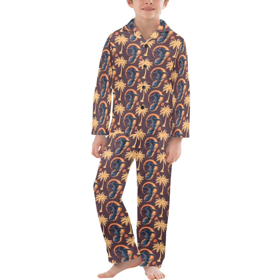 Big Boys' V-Neck Long Pajama Set