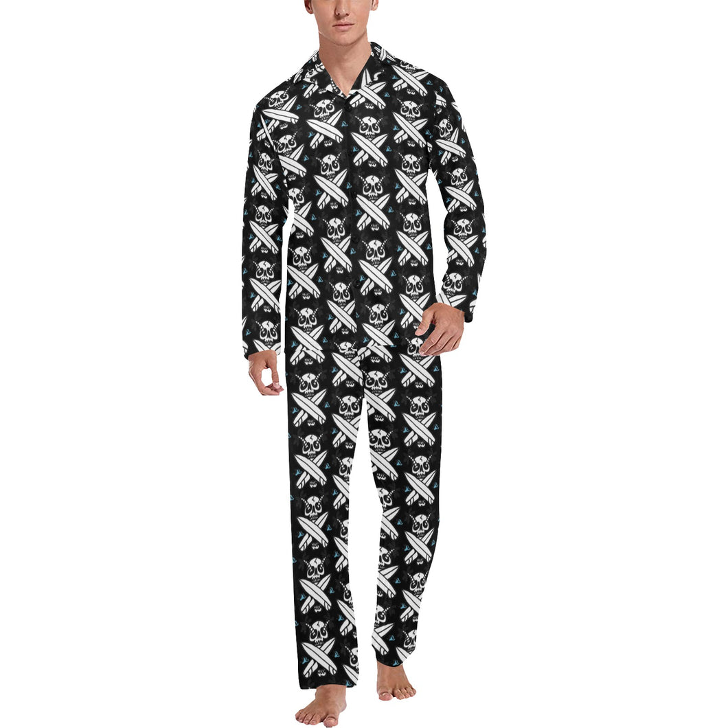 Men's V-Neck Long Pajama Set