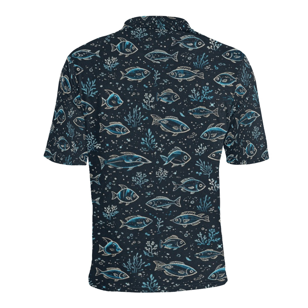 Men's All Over Print Polo Shirt (T55)