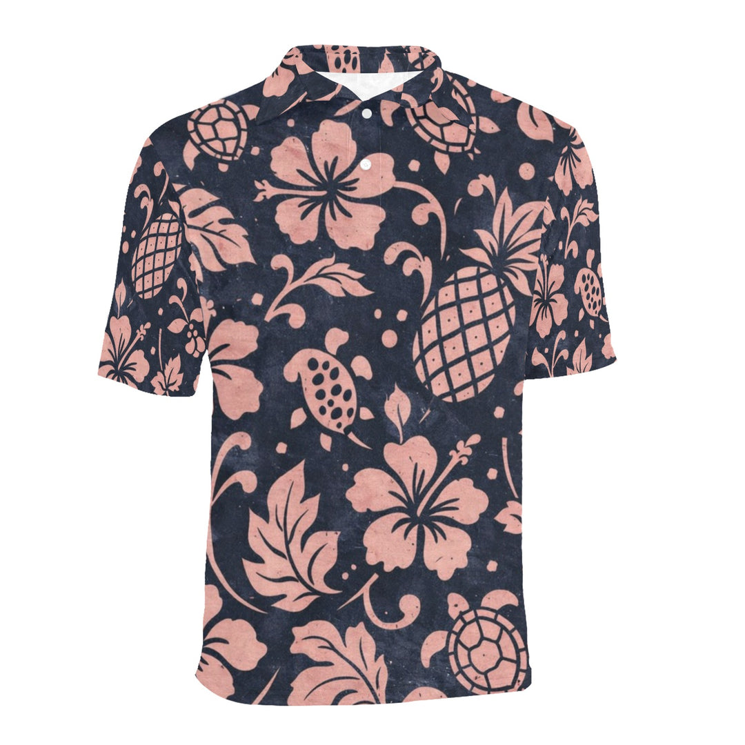 Men's All Over Print Polo Shirt (T55)