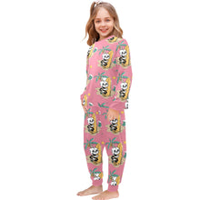 Load image into Gallery viewer, Little Girls&#39; Crew Neck Long Pajama Set
